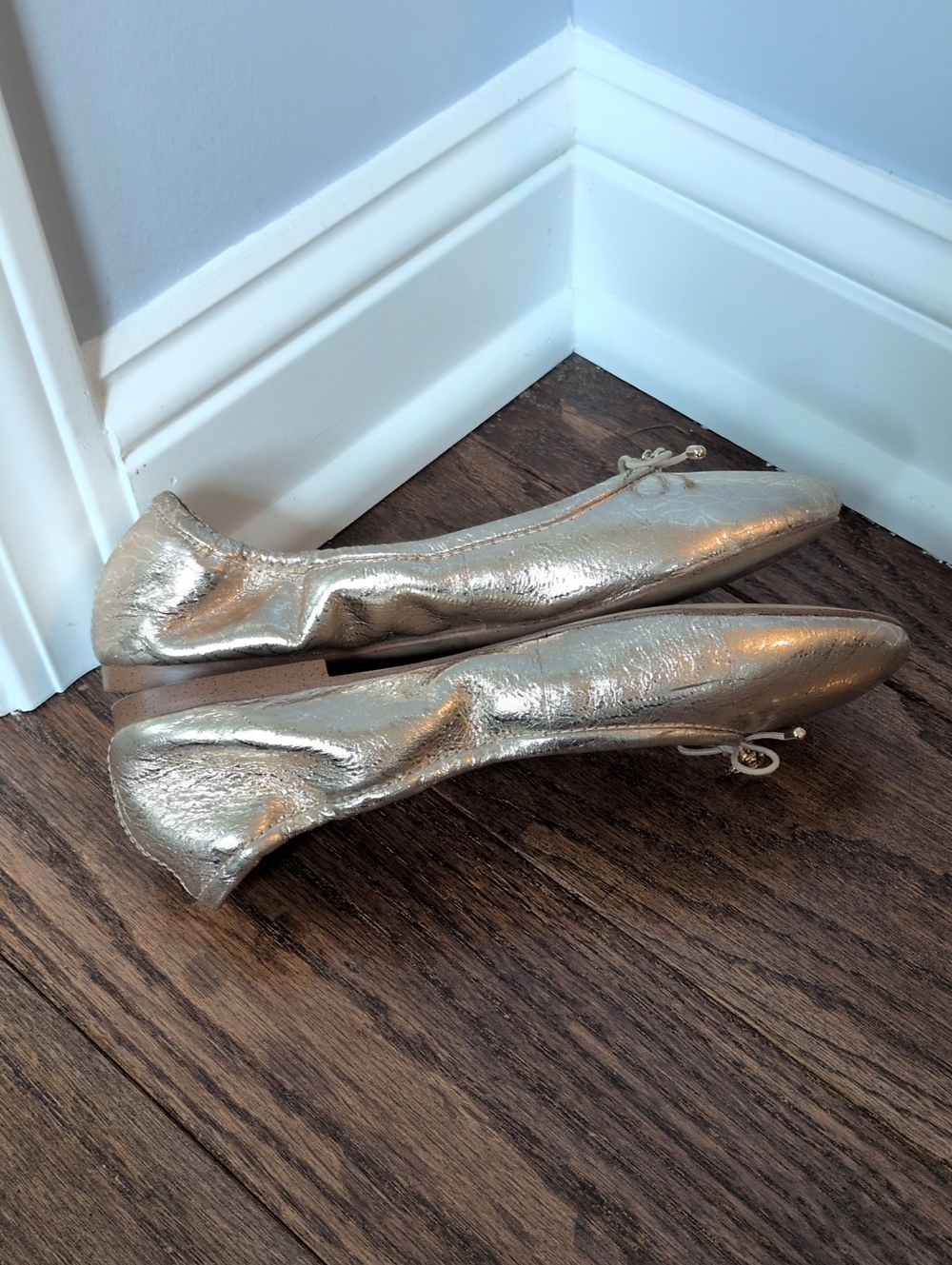 Sam Edelman Women's Gold Metallic Felicia Leather Ballet Flats 5.5 - Picture 6 of 10